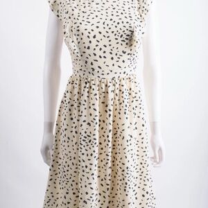 Fervour Womens A-Line Dress Size S Ivory Animal Print Knee Length Sleeveless